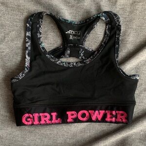 BCG Black Sports Bra with Vibrant Pink Girl Power - S 7